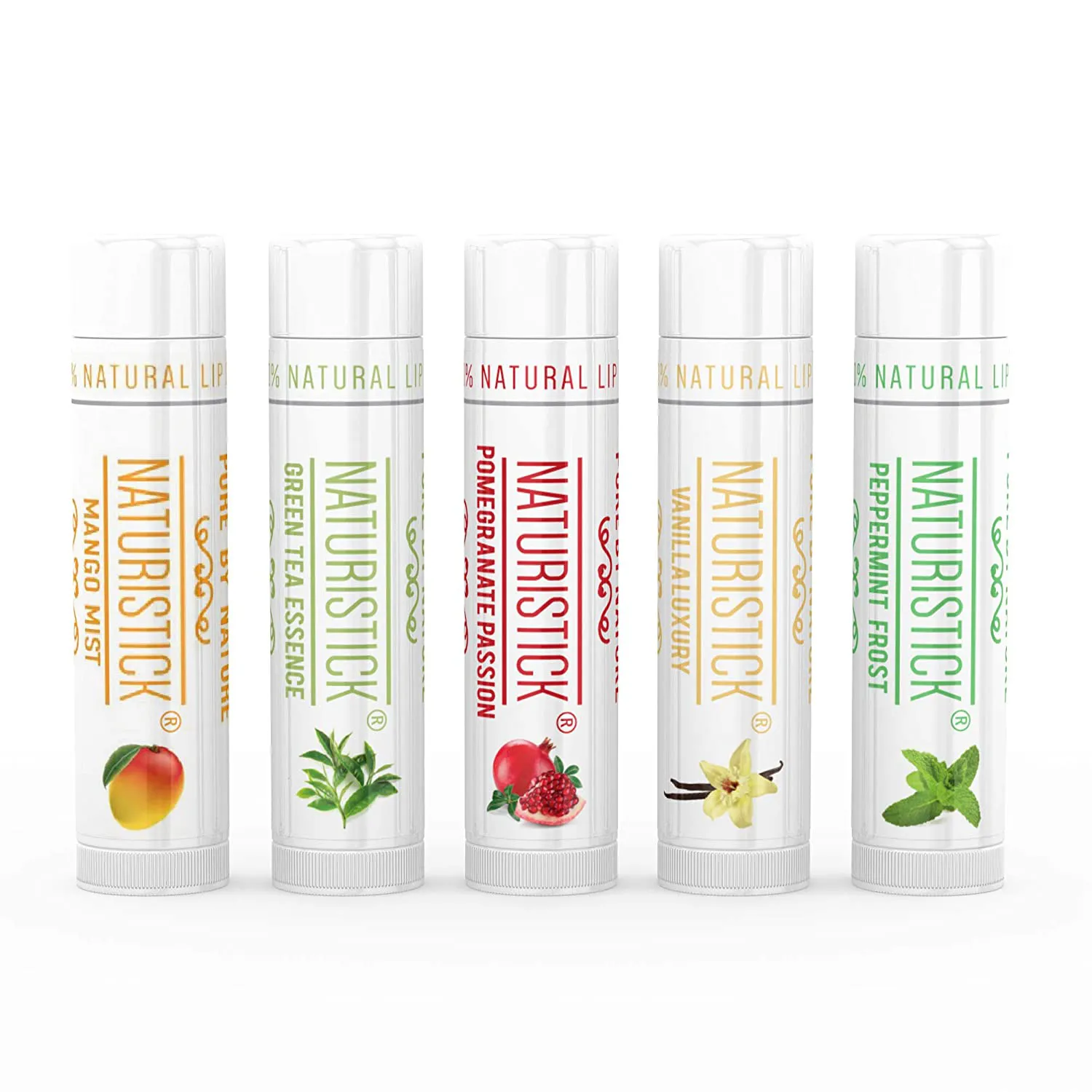 7-Pack Vanilla Lip Balm Gift Set by Naturistick. 100% Natural Ingredients. Best Beeswax Chapstick for Dry, Chapped Lips. Made in USA