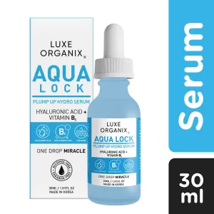 Luxe Organix Aqua Lock Plump Up Hydro Serum with Hyaluronic Acid   B5 (30ml)