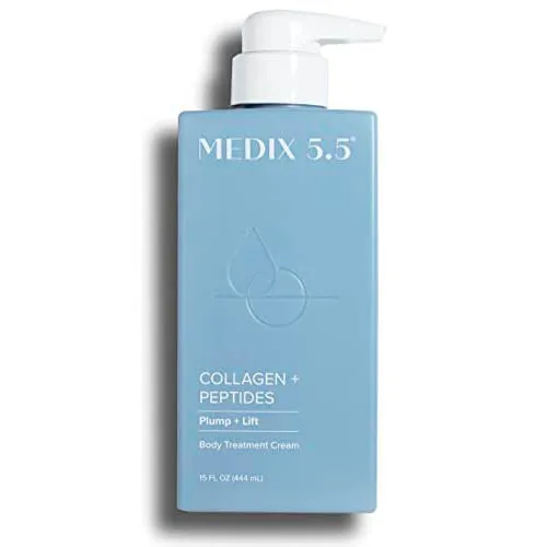 Medix 5.5 Collagen Cream Skin Care Face Lotion & Body For Dry | Anti Aging Peptides Firming Moisturizers Lifts, Firms, Tightens Younger Looking Skin, 15 Fl Oz