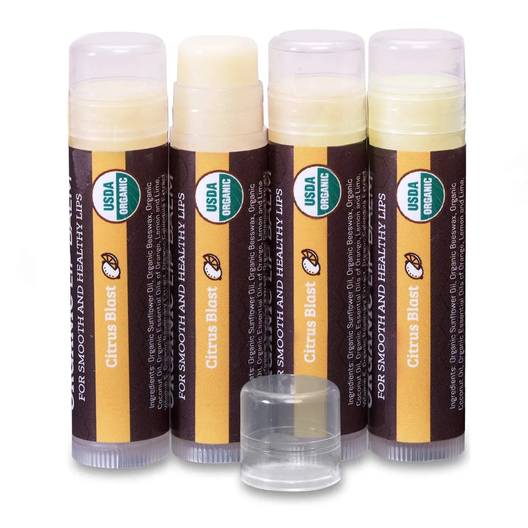 Organic Lip Balm - Best Lip Repair Chapstick for Dry Cracked Lips - Moisturizing Lip Care For Kids And Adults