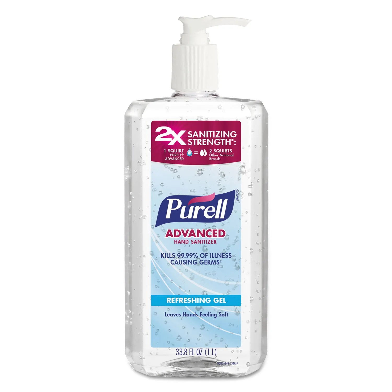 Purell Advanced Hand Sanitizer Refreshing Gel, Clean Scent, 1 L Pump Bottle - GOJ308004CMREA